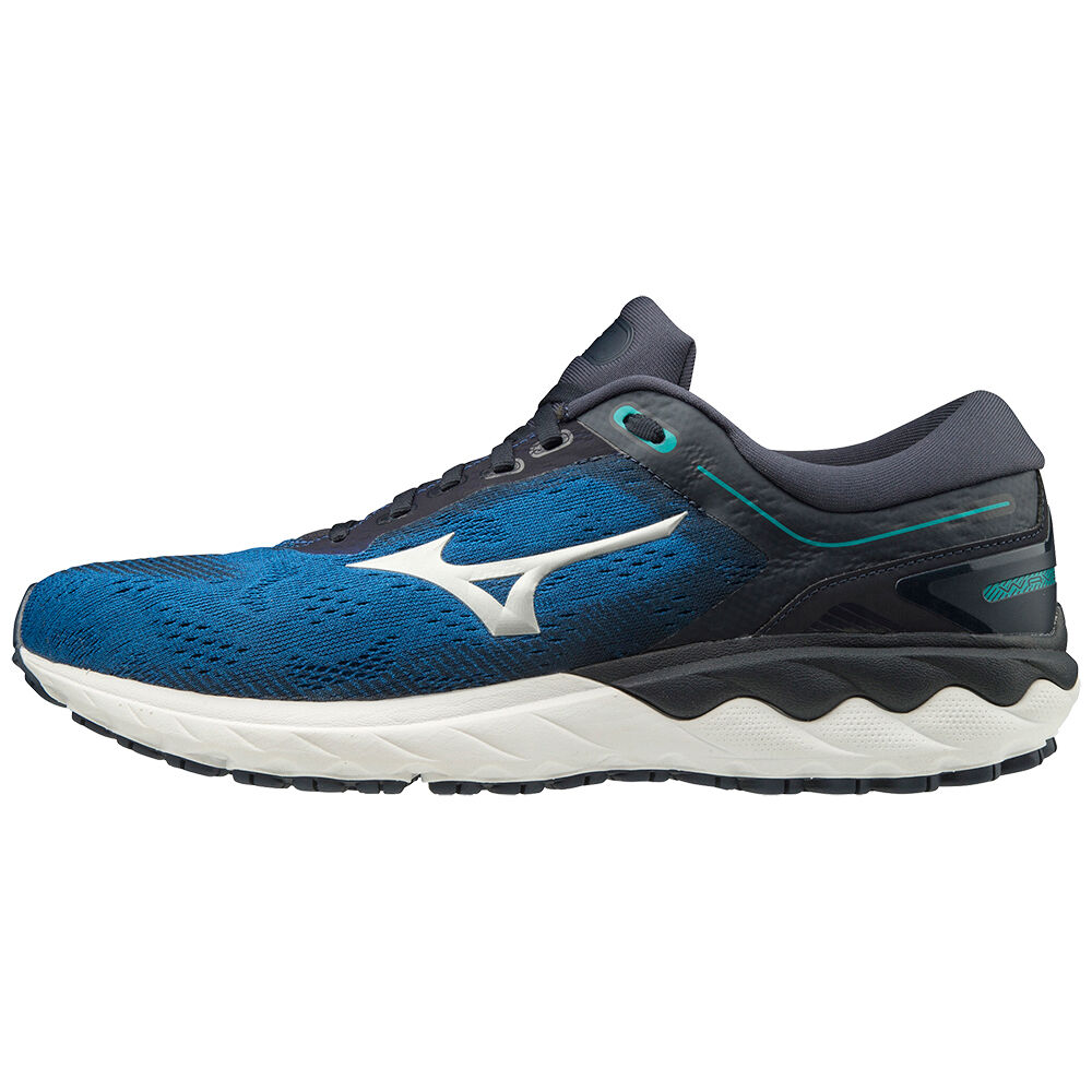 Mizuno Wave Skyrise - Erkek Koşu Ayakkabısı - Mavi/Gümüş/Lacivert Türkiye (XEFRUJ-263)